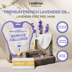 LANBENA Exfoliating Foot Peel Mask Remove Dead Skin & Calluses with Tea Tree Collagen 1 Pair Baby Soft Feet Solution Smooth Gentle