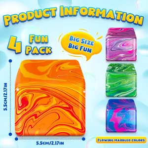 1-Pack / 4-Pack Leisure Rotating Pinch Cube, Soft TPR Sensory Toy for Adults, Stress Relief & Relaxation, Suitable for Focus Enhancement, Colorful Party Gift