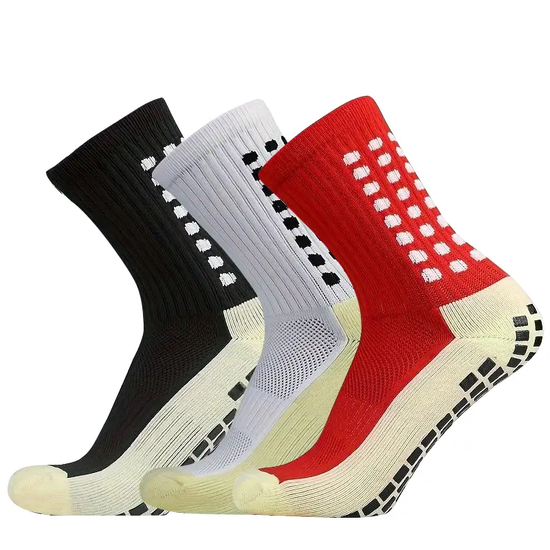 3/6/10 Pairs Soccer Socks with Grip Pads Non Slip Football Basketball Sports Socks for Men Women