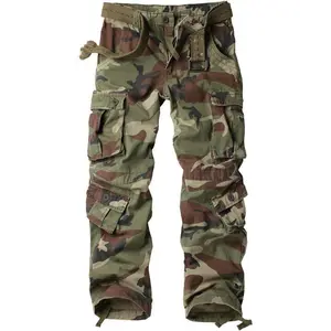 Men's Regular Tapered Cargo Camo Pants Casual Menswear