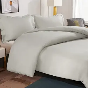 2-3 Piece Solid Color Duvet Cover Set, Zippered Microfiber Bedding with Corner Ties, Clean & Easy Care