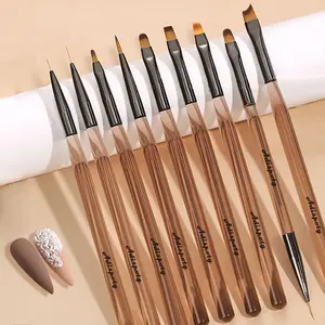 9count Nail Art Brushes,Nail Art Tool Set, Nail Dotting Tools, Nail Art Design Brushes for Gel Polish, Nail Polish Brushes&Clean Up Brushes, 3D Nail Art Decorations Brush for DIY Manicure