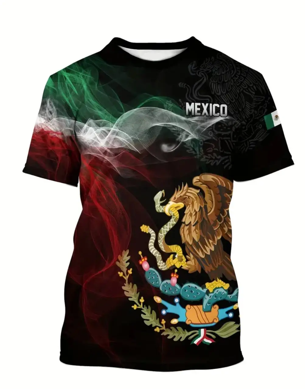 Men's Mexico 3D Print Casual Shirts,Short Sleeves Anime Breathable Comfy Tees,Lounge Wear Tops For Summer Medium Pajama Underwear Animal Black