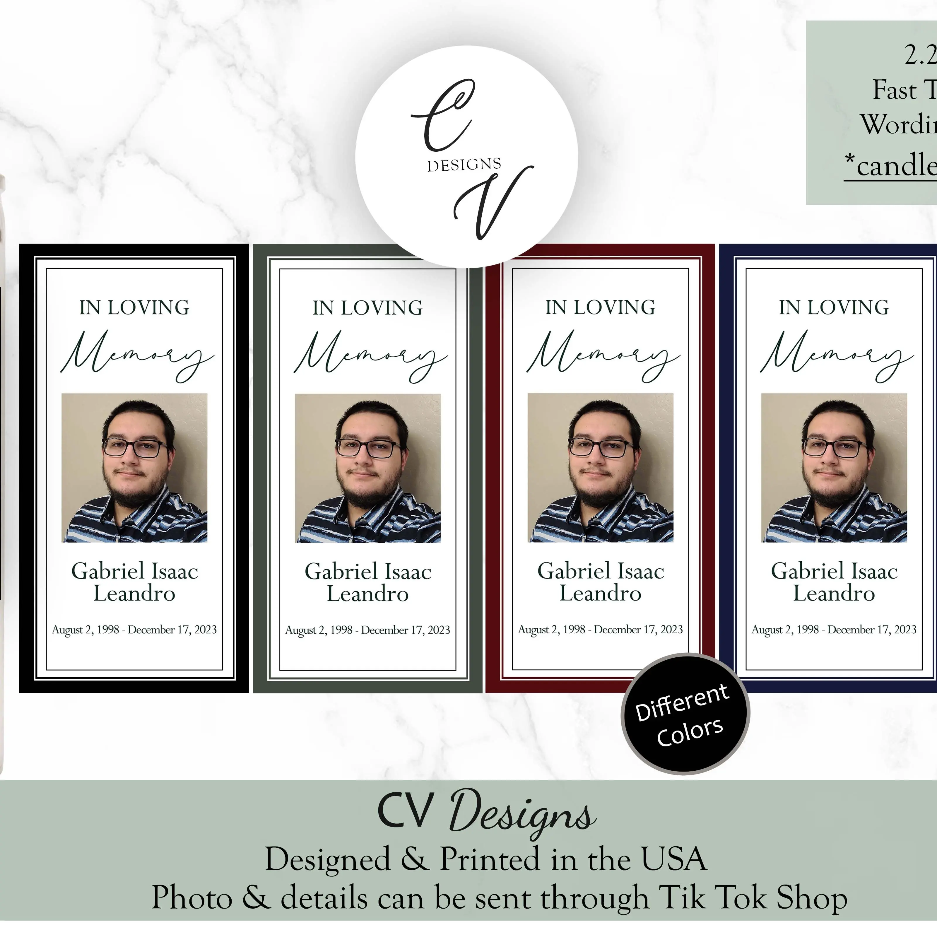 Funeral and Memorial Candle Labels, Custom Funeral and Memorial Candle Labels, Custom