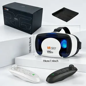 Smartphone VR Headset, 3D Live Streaming Viewing, Immersive 3D VR Glasses for Giant Screen Movies, 4K HD VR Glasses for Game Fans, Optional Controller Kit, Perfect Gift for Live Match Viewing, Great for Couples & Family Game Nights, Breathable Mask