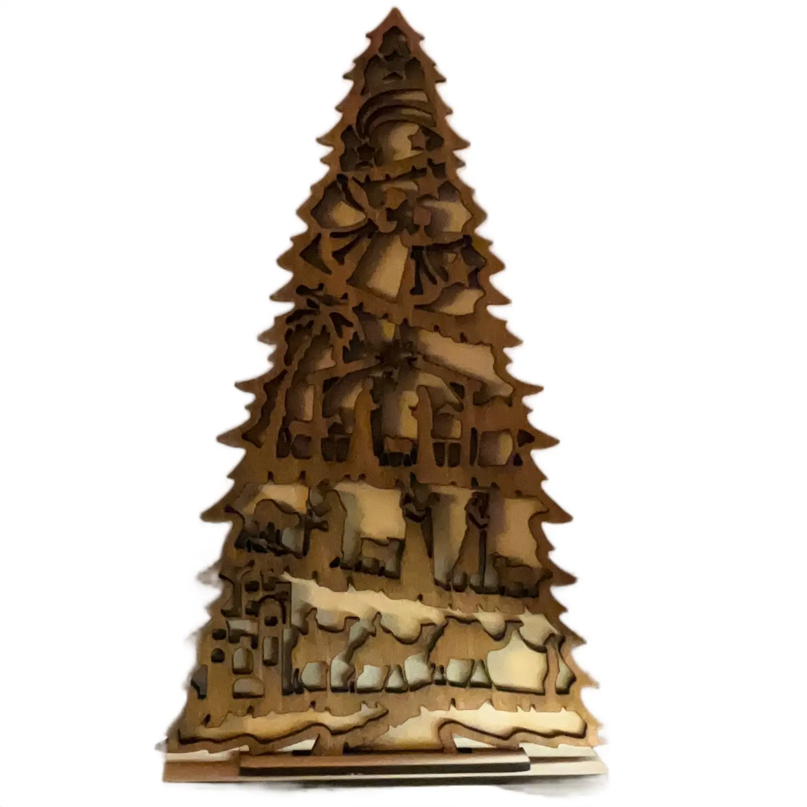Wooden nativity scene Christmas tree Decor Ornaments Decoration