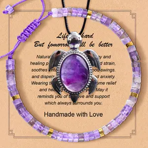 2 Styles Inspirational Gifts Set Bracelets and Necklace for Women Healing Natural Stone Bracelets - Get Well Soon Gifts for Women Best Friends Sister Girls