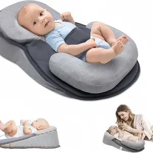 Newborn Baby Feeding Pillow 0-3 Months, Anti-Reflux Newborn Wedge Pillow, Detachable Bottle Feeding Pillow ()