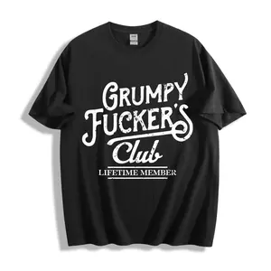 Casual Streetwear Style Unisex T-Shirt Grumpy Fucker's Club Lifetime Member Graphic Design Perfect For Everyday Wear And Humorous Outfits Ideal Gift For Friends Family Or Anyone With A Sense Of Humor