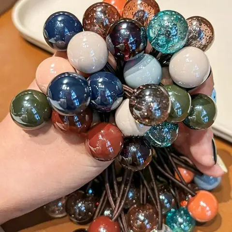Colorful Bubblegum Crunchy High Elastic Cafe Hair Band, Elastic Hair Accessory, Double-Sided Ponytail Holder, Elastic Ponytail Accessories, Damage-Free Strong Grip for Daily Use, Hair Ties, Elastic Hair Ties Ponytail Holders