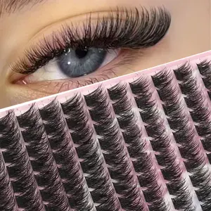 13 Rows 8-16mm MIX D-Curl Large Batch Individual Cluster False Lashes, Fluffy Volume Eyelashes, Reusable & Beginner-Friendly, Easy-To-Apply For Daily & Glam Eye Looks, Voluminous Eyelashes, Valentine's Day Gift, Travel Essentia