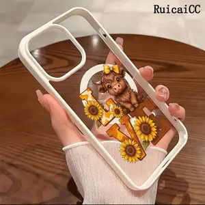 Premium Magnetic Phone Cases for iPhone11/12/13/14/15/16//17/Air/promax/Plus Highland Cow Sunflower Love y2k cased MagSafe Ready, Anti-Fall, Springtok and Ultra-Thin Design | Perfect for Everyday Use Protector Screen Protector Aesthetic Resistance
