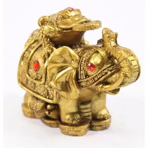 Feng Shui 3" Money Frog On Elephant Figurine Wealth Figurine Gift & Home Decor