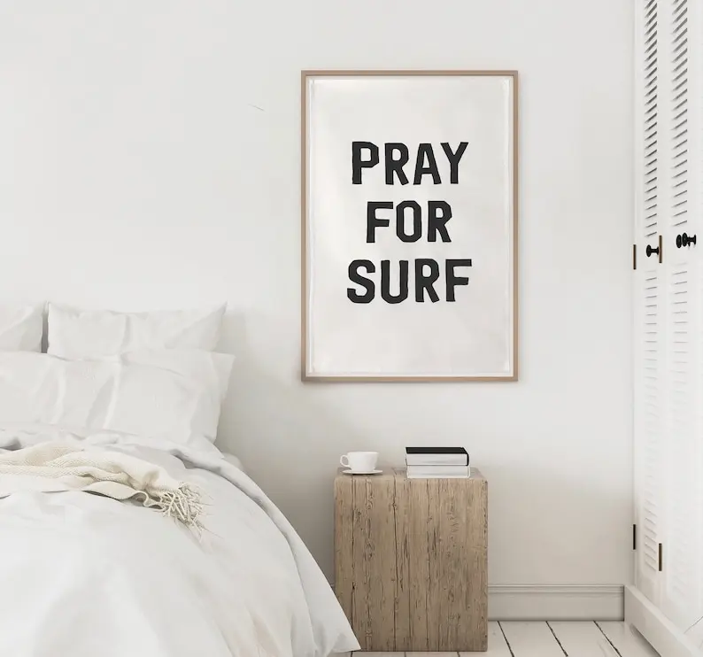 Pray for Surf Tapestry: Boho Beach Wall Decor