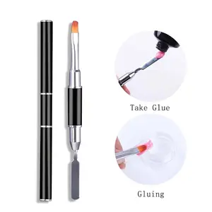 Double-ended Nail Art Pen, 1 Piece Comfortable Grip Design Nail Line Brush, Manicure & Pedicure Tool for Home & Salon Use, Gluing, Take Glue
