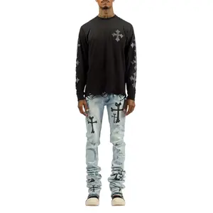 Olivier Stellan Blue Super Stacked Flare Jean