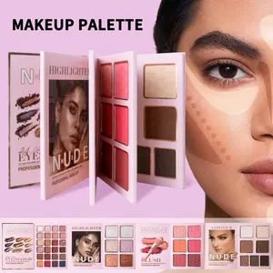 URATM All-in-One Face & Eye Palette, Eyeshadow  Blush Contour, Highly Pigmented Nude Matte Finish, Long Lasting, Travel Makeup Book, Professional Makeup Cosmetic for Daily & Pro Use  highlighter color