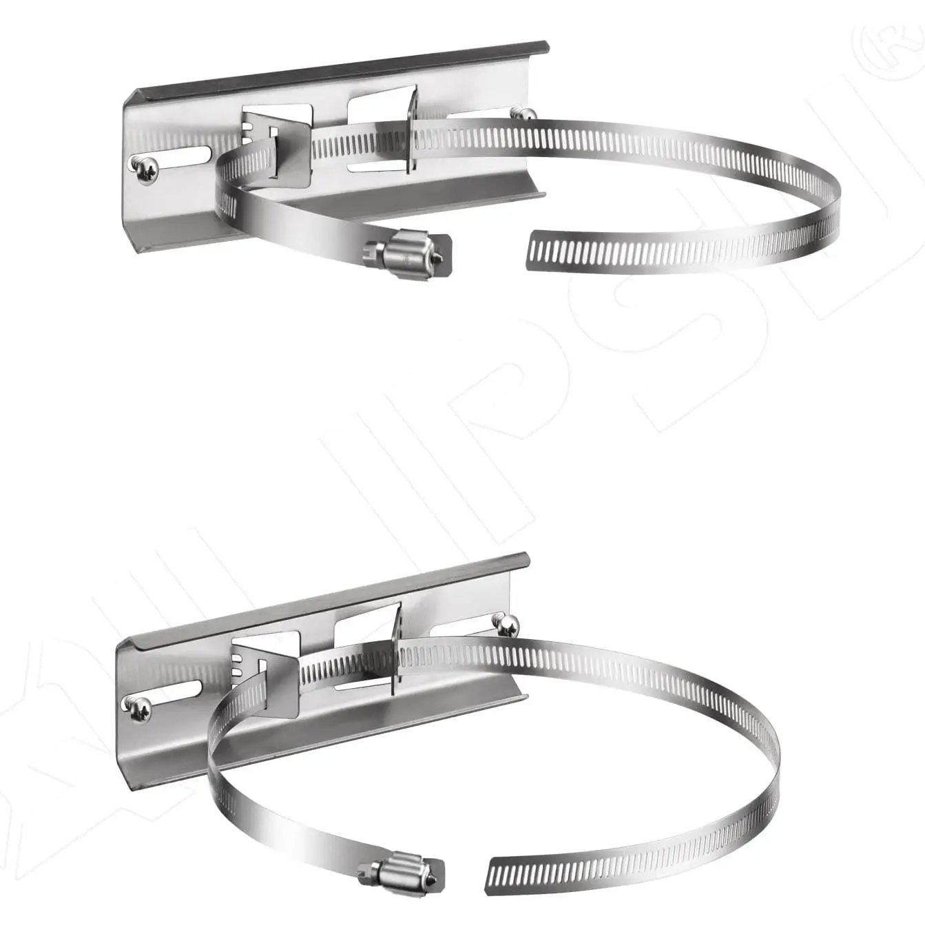 304 Stainless Steel Pole Mounting Complete Kit - 2 Heavy-Duty 6.9"x1.9" Unique Brackets, Multi-Size 2-8" Adjustable Clamps, 4 Rust-Resistant Screws, 66 kg Load Capacity, Fits 2–8 Polished Diameter for Electrical Boxes & Outdoor Devices
