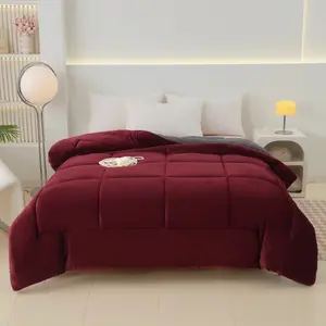 1pc Milk Velvet Plush Quilt, Autumn Winter Double Bedspread, Soft Multifunctional Warm Blanket, Quilted Core Imitation, Oversized Bedding