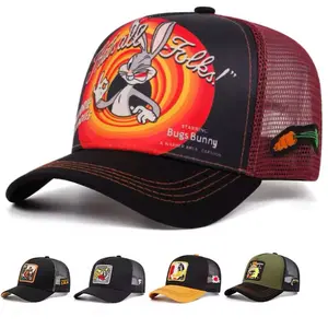 Trendy Cartoon Series Embroidered Baseball Caps Outdoor Sports Event Mesh Caps Classic Stylish Design Breathable Comfortable Fit