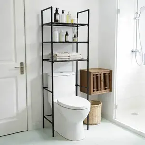 2026 new bathroom floor rack, Bathroom organizer, multi-layer toilet storage rack, easy to install toiletries towel storage rack, bathroom floor multi-layer storage rack, shelf above the toilet, say goodbye to the messy bathroom