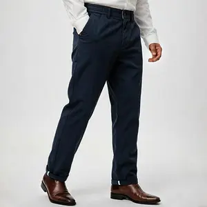 Men's slim-fit dress trousers made of cotton and spandex, available in multiple colors (sizes: 28-38).
