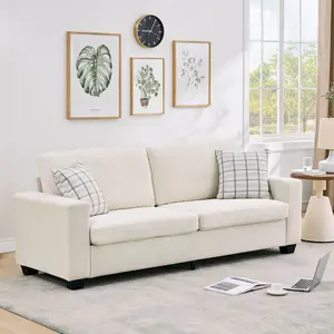 83 Inch Modern Green Sofa, 3 Seater Couch, Deep Seat Couch, Comfy Cloud Sofa for Living Room, Bedroom, Office, Green