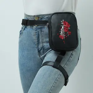 Gothic Sword and Rosel Thigh Bum Pack - Waist Bag，Waist Bag, Lightweight Foldable Sports Bag, Multi-function Mobile Phone Storage Mini Leg Bag, Novelty Halloween Gift, Casual Waist Bag