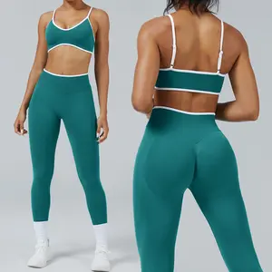 2PCS Yoga Suit Seamless Sports Set Gym Outfits Women Tracksuit Running Workout Clothes Sports Bra Athletic Wear Yoga Clothing
