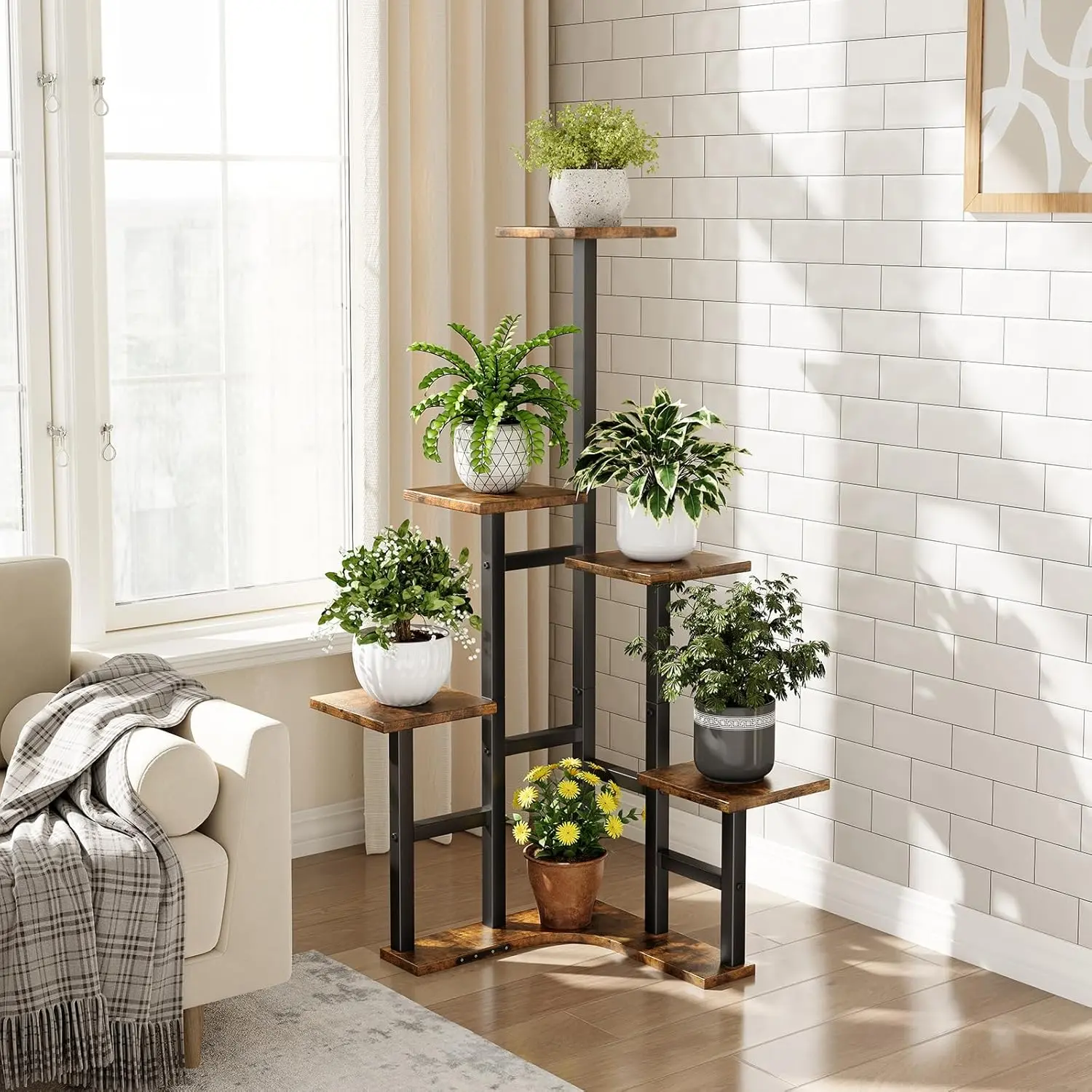 Steel Garden Arch Arbor Shelves, Plant Support for Home Improvement & Outdoor Building Use