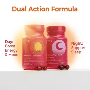 J-Box Menopause Day & Night Support Supplement | Hormone-Free Plant-Based Capsules for Women | Supports Menopause Comfort, Energy, Sleep & Urinary Health