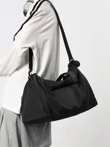 Men's Casual Large Capacity Travel Bag, Lightweight Durable Duffel Bag, Simple Zipper Travel Bag for Daily Commuting, School Travel, Gym, Travel Duffle Bag