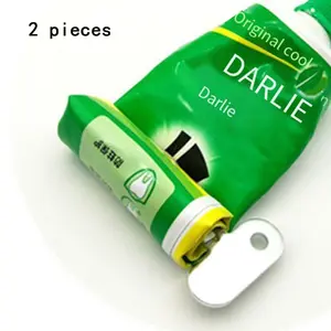 Manual Toothpaste Dispenser Set of 2, Adjustable Metal Toothpaste Squeezer, Quick Toothpaste Pump, Bathroom Essentials