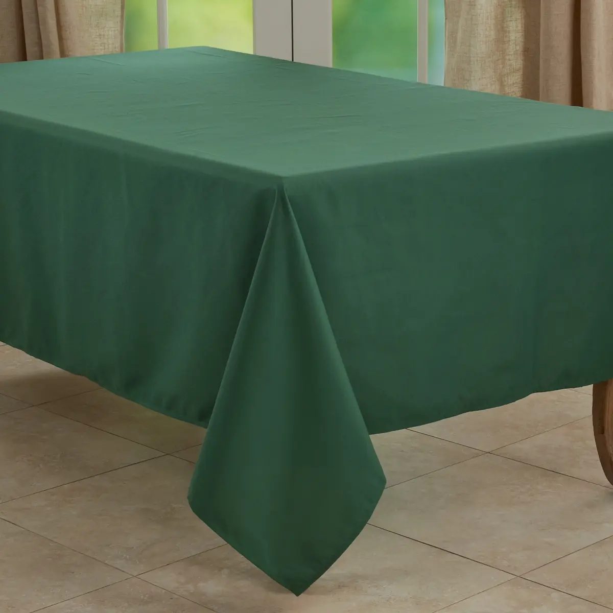 Saro 321-JG65160B Solid Oblong Tablecloth, 65 x 160 in, Durable Daily Casual Design Kitchen Linen, Machine Washable Household Textile