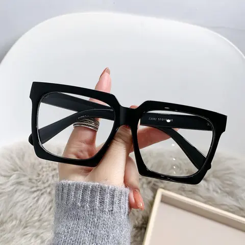 Large Square Frame Eyeglasses, Fashion Anti Blue Light Eyeglasses for Women & Men, Fashion Eyewear, Fashion Eyeglasses for Work, Daily Clothing Decor, Perfect for Student Daily Use, Square Eyed Glasses, Fashionable Frames Glasses