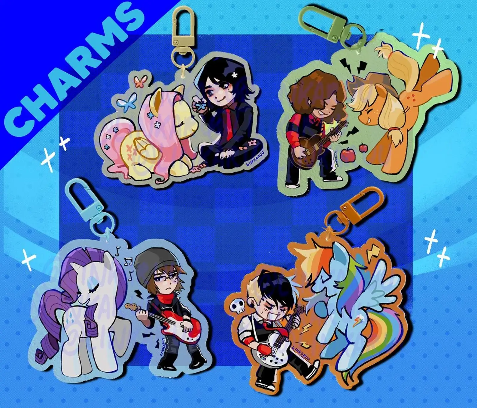 emo pony acrylic charms, Cute