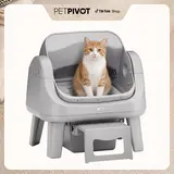 PetPivot AutoScooper 12 Lite Open-Top Automatic Self-Cleaning Cat Litter Box, Easy-Entry Front Step, Triple Safety Protection, No App Required,SohoChic