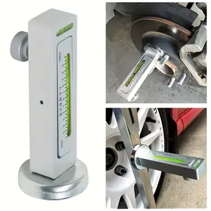 4-Wheel Magnetic Alignment Tool – Green Bubble Level for Camber/Caster Adjustment, Easy-Grip Handle