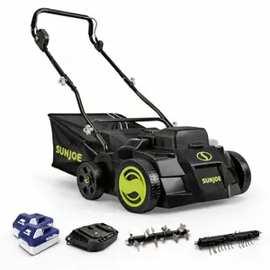 Sun Joe Cordless Scarifier/Dethatcher, Brushless Motor, Batteries, 24V-X2-DTS15