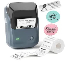 Label Maker Machine - Easy to Use Thermal Label Printer for Home, Office & Small Business | Portable Bluetooth Labeler with 1 Roll White Tape | Memorial Day, Vibrant Blue