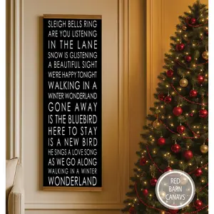 Winter Wonderland Canvas Hanging Banner, Holiday Wall Art