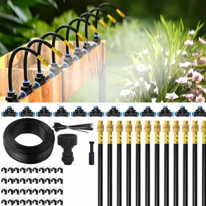 20m drip irrigation system | 20 adjustable copper nozzles | Automatic watering kit for gardens, lawns, greenhouses, courtyards and potted plants. Watering Systems