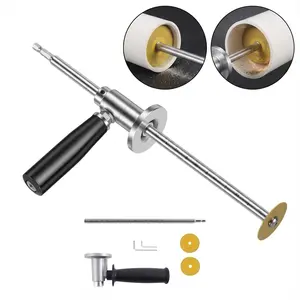 PVC Pipe Inside Cutter Tool with 2 Diamond Wheels – Fits 1-1/2" to 8" Pipes, 7" Adjustable Depth, 1/4" Hex Shank for Drill and Impact Driver, Plumbing and DIY