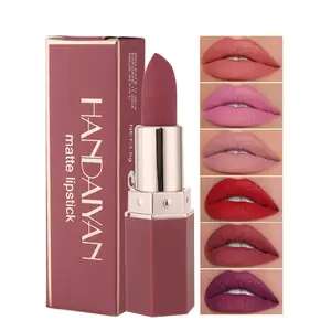 6 Color Acrylic Case Matte Lipstick, Smooth Texture, Diverse Colors, Suitable for All Makeup Looks, Strong Coverage, 3.5g
