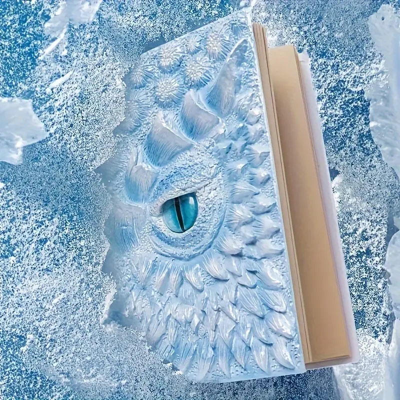 3D Dragon Eye Embossed Hardcover Journal - Resin Engraving Design DnD Notebook for Dragon Lovers, Blank Paper Travel Notepad for Writing, Gift