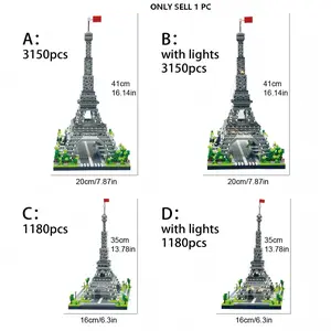 Eiffel Tower Design Building Blocks, 1 Box Mini Eiffel Tower Model Building Blocks, Creative and Educational Building Blocks, Diy Building Model