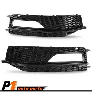 Fit For 13-15 Bumper Fog Light Lamp Cover Grille Letf & Right Audi S4/A4 S-line