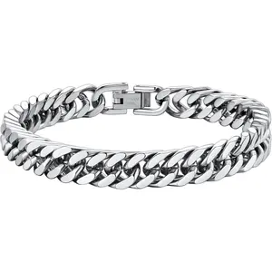 Cassieca Stainless Steel Cuban Link Bracelet for Men and Women Men's Accessories