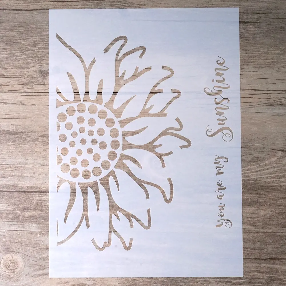 A4 Craft Die Cut Painting Template, 1 Count Sunflower Pattern Reusable Painting Stencil For Scrapbooking Tool, DIY Crafts, Handmade Crafts, Handcraft & Painting On Wood, Canvas, Floor, Wall & Tile