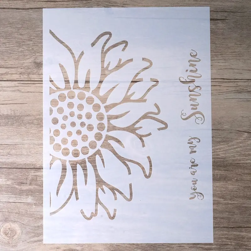 A4 Craft Die Cut Painting Template, 1 Count Sunflower Pattern Reusable Painting Stencil For Scrapbooking Tool, DIY Crafts, Handmade Crafts, Handcraft & Painting On Wood, Canvas, Floor, Wall & Tile